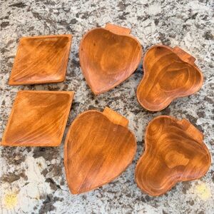 Set of Wooden Decorative Bowls